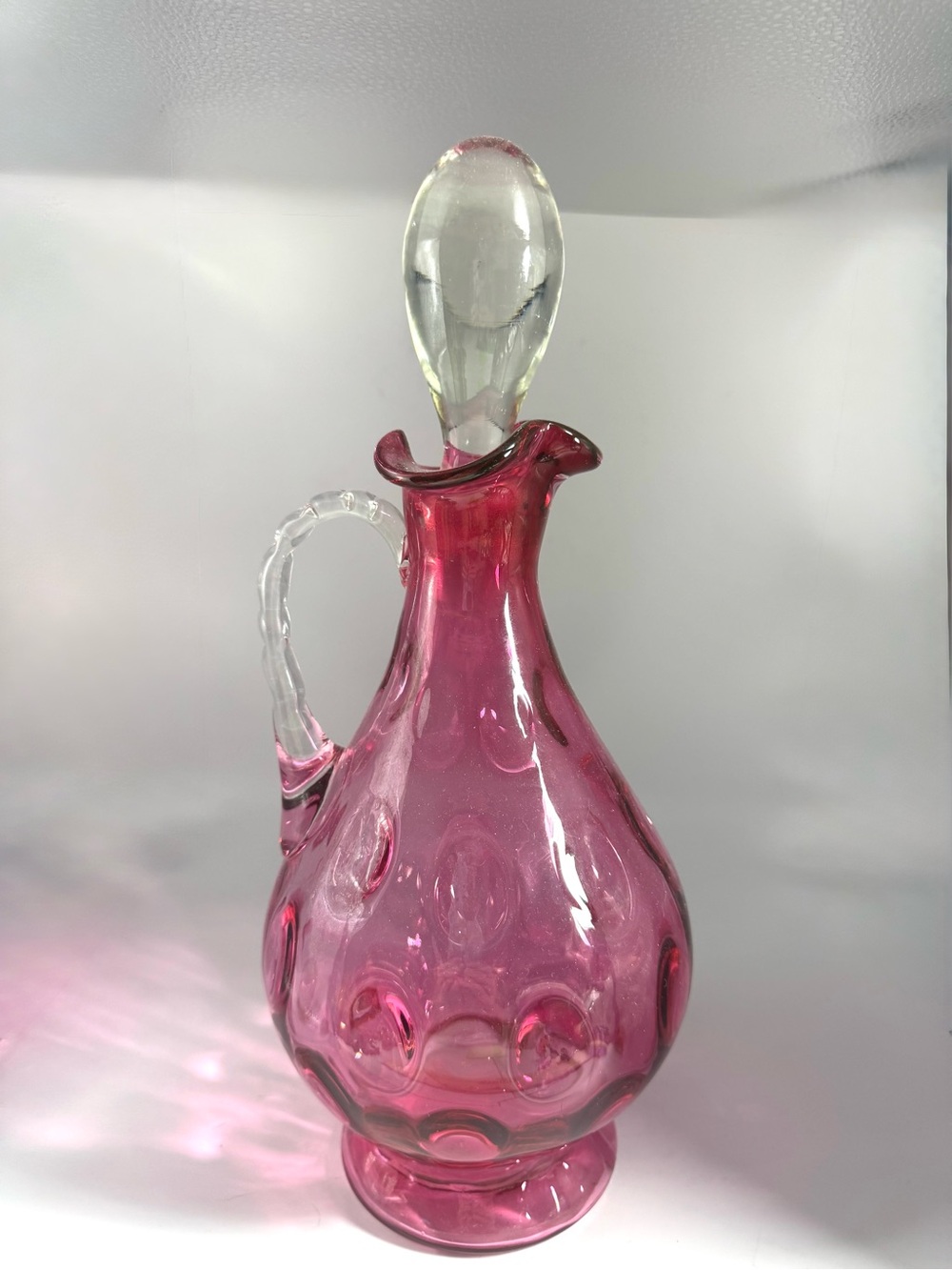 ?Fenton? Cranberry Thumbprint Decanter